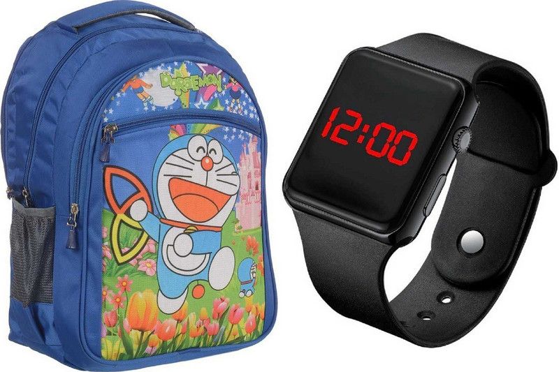 FRUZON Doraemon Digital 23 L Backpack Polyester 3d Printed School Bags for Boys and Girls (Dark Blue) (Blue) Waterproof Backpack  (Blue, 18 L)