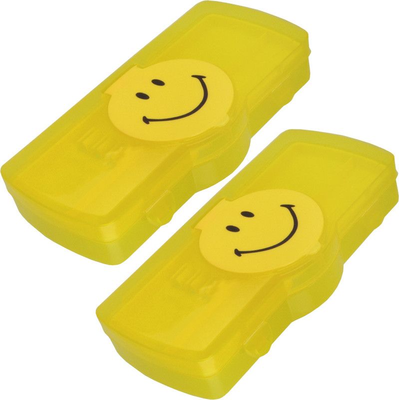JMALL 2 Pieces BX83A Cartoon Art Plastic Pencil Boxes  (Set of 2, Yellow)