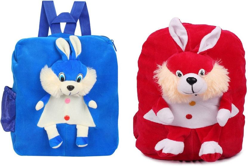 Small 10 L Backpack SINGEL RABBIT BLUE & RED  (Multicolor)