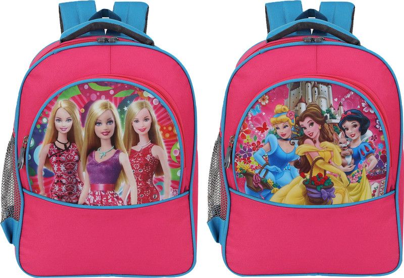 Ontop trends COMBO BARBIE AND PRINCESS GIRLS SCHOOL BAG FOR (LKG/UKG/1st std) Waterproof School Bag  (Pink, 30 L)