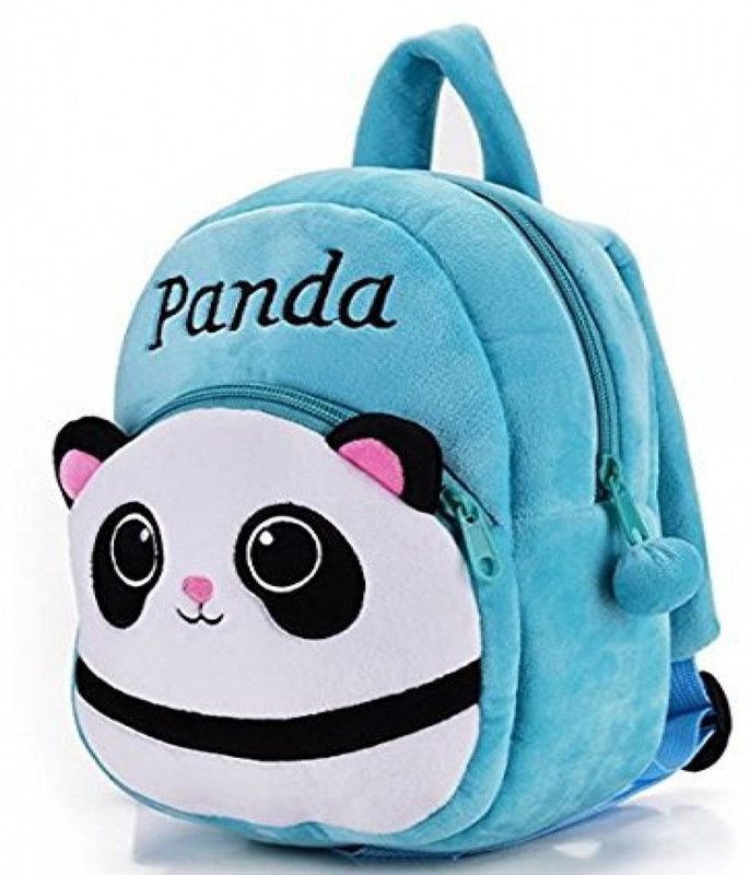 Frantic Blue Best Panda Kids school Bag Waterproof Plush Bag  (Light Blue, 10 L)