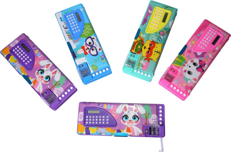 SALTANAT TRADERS cartoon series Calculator Cartoon Designe Art Plastic Pencil Box  (Set of 1, Multicolor)