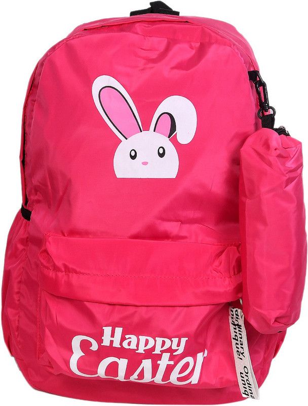 Backpack For Girls Dark Pink Casual Printed School 30 L No Backpack  (Pink)