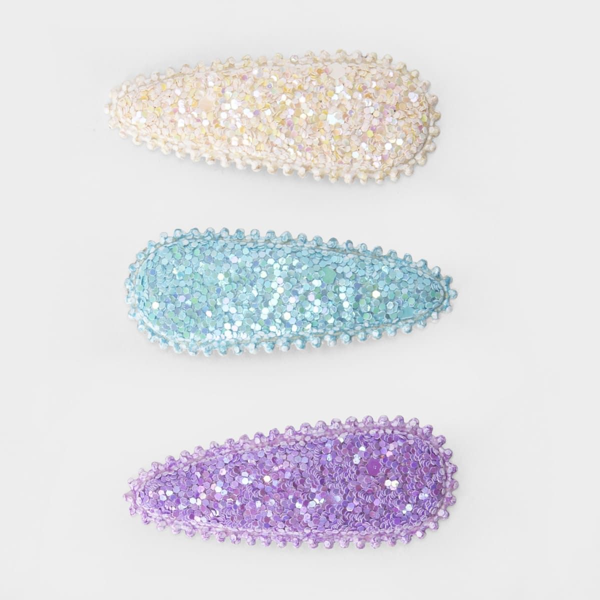 3 Pack Hair Clips - Glitter