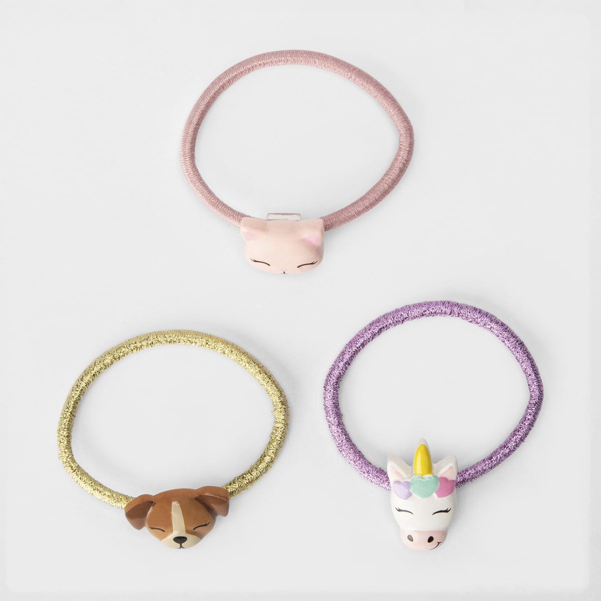 3 Pack Hair Ties - Animal