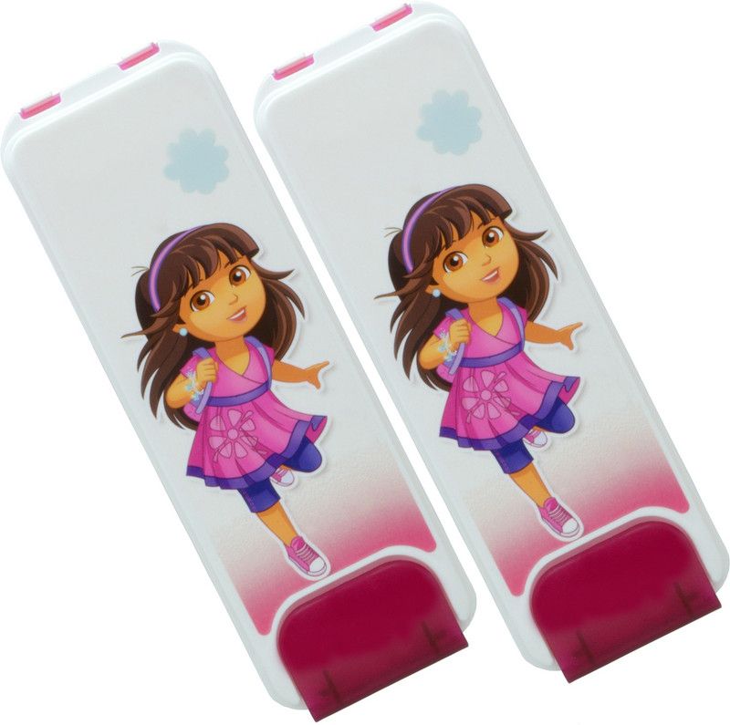 JMALL 2 Pieces BX82 Cartoon Art Plastic Pencil Boxes  (Set of 2, Multicolor)