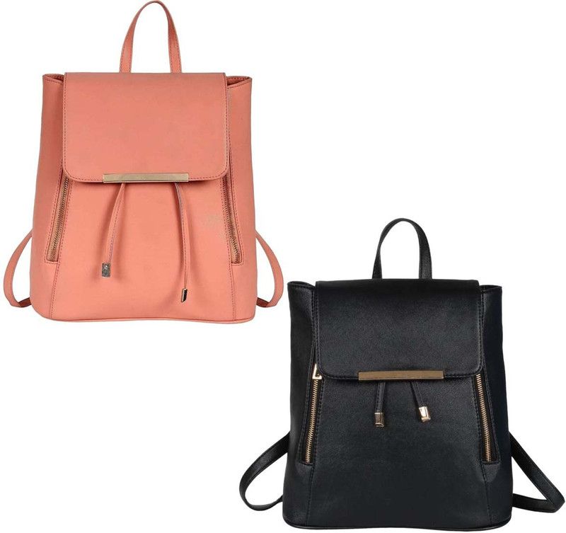 Small 6 L Backpack pch+blk-prm-pitthu-cmbo  (Orange, Black)