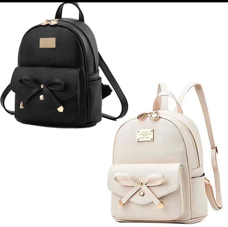 Small 6 L Backpack blk+wht-tei-pitthu-cmbo  (Black, White)