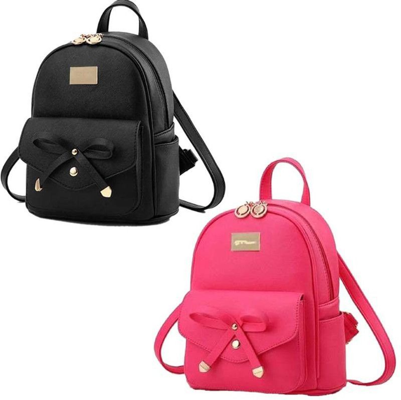 Small 6 L Backpack blk+pnk-tei-pitthu-cmbo  (Black, Pink)