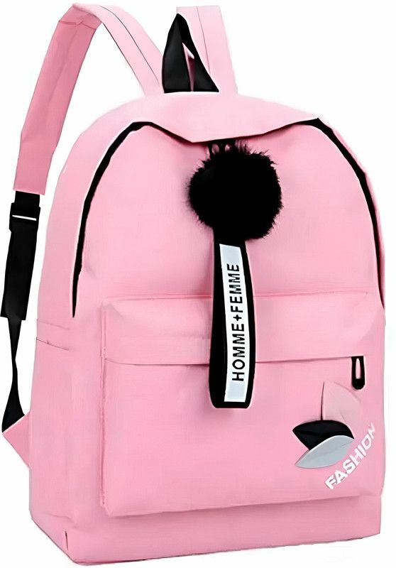Small 12 L Backpack Skyblue fashion woolen ornament BACKPACK OFFICE AND COLLEGE USE  (Pink)