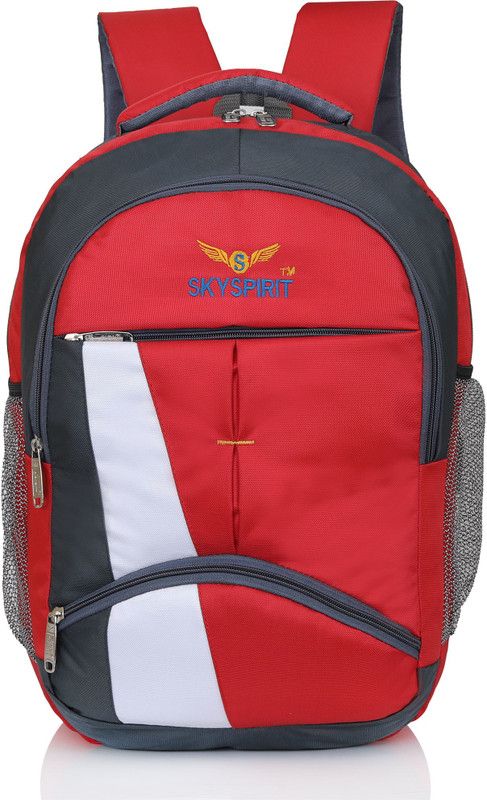 Large 45 L Laptop Backpack Backpack for School Collage Office Travelling Waterproof School Bag  (Red, Grey)