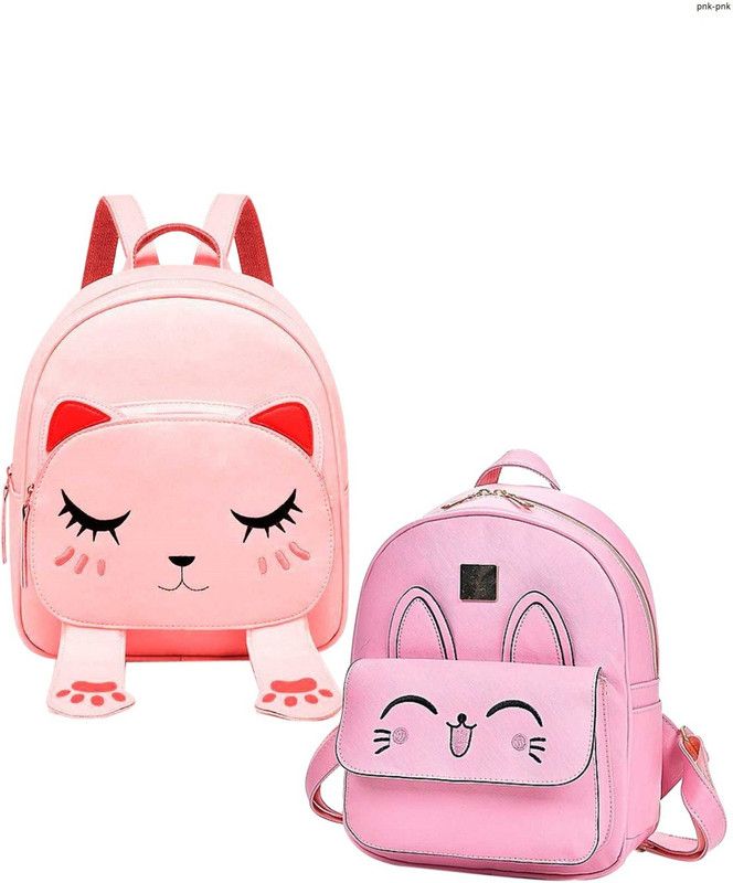 BP-pnk-cat-smly-sngm+pnk-cat-egp-pitthu-cmbo 6 L Backpack  (Pink, Pink)
