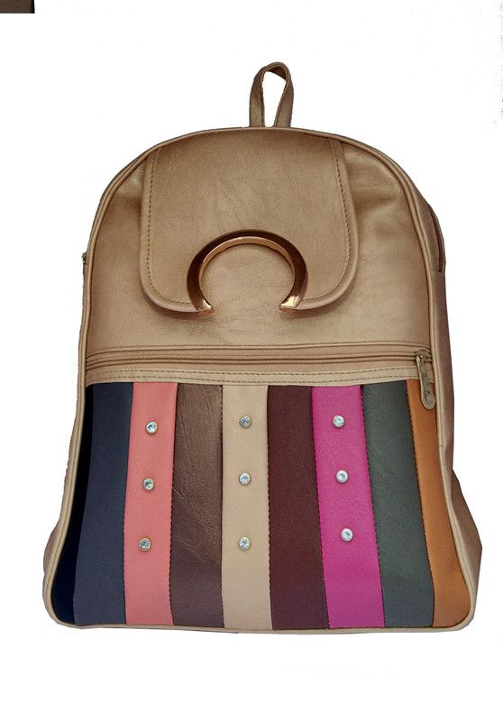 Small 10 L Backpack PU Leather Backpack for Girls Trendy Fashion Bag  (White)