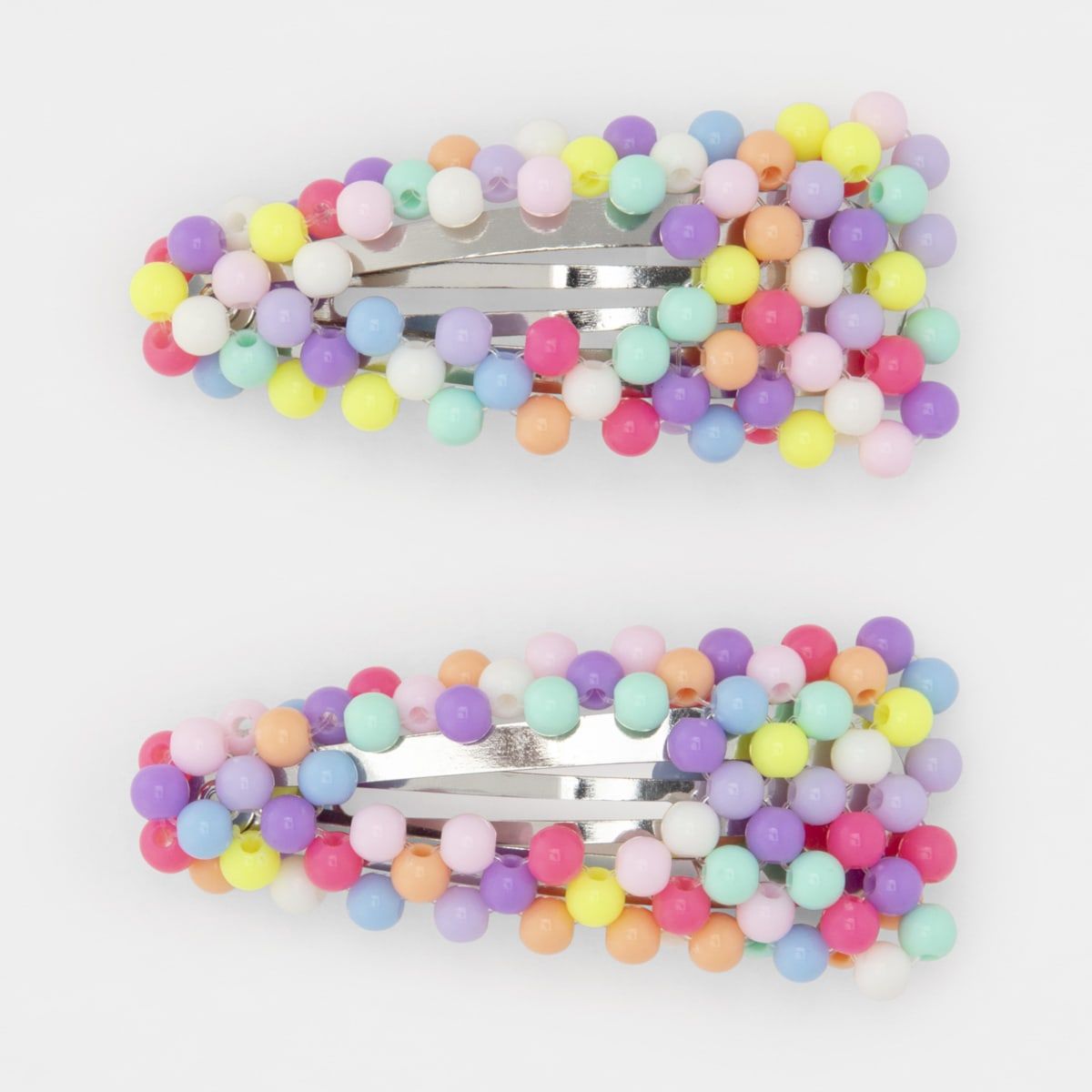 2 Pack Snap Hair Clip - Rainbow Pearl