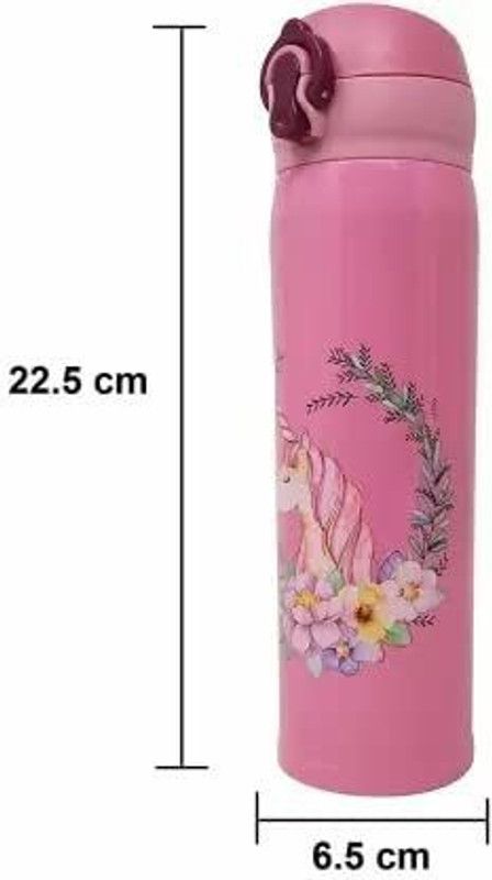 Fullkart Unicorn Insulated Water Bottle 500 ml Water Bottle  (Set of 1, Pink)