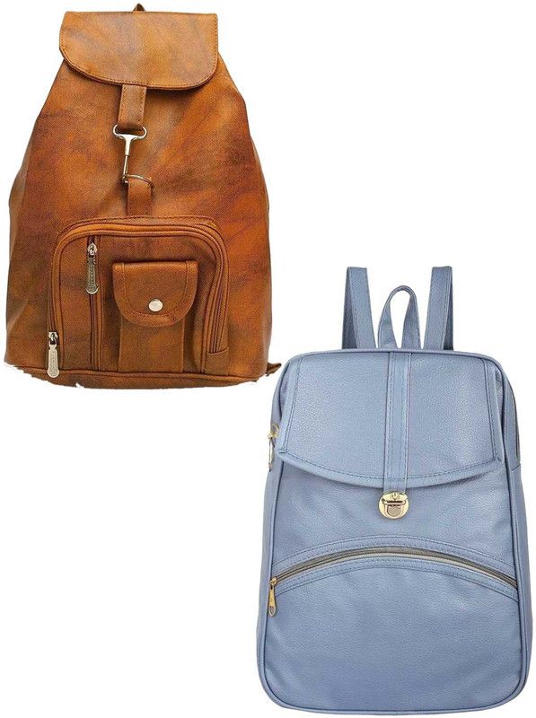 Small 6 L Backpack brwn-cmra+blu-psh-lck-cmbo-pitthu  (Brown, Blue)
