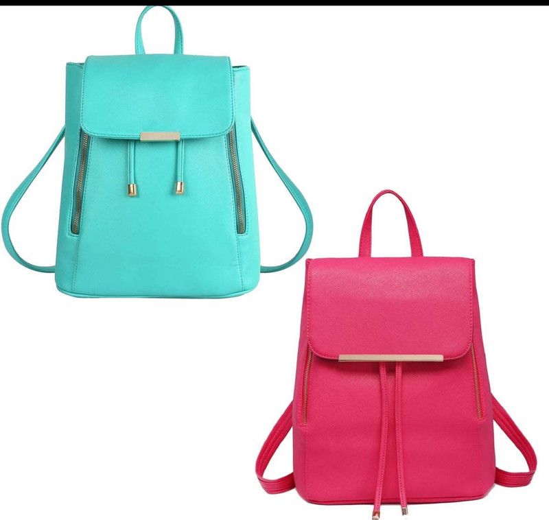 Small 6 L Backpack grn+pnk-prm-pitthu-cmbo  (Green, Pink)