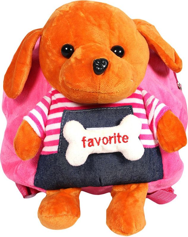 HUENISH Doggy kids School Bag - Pink ( IT N - 001 ) Plush Bag  (Pink, 12 L)
