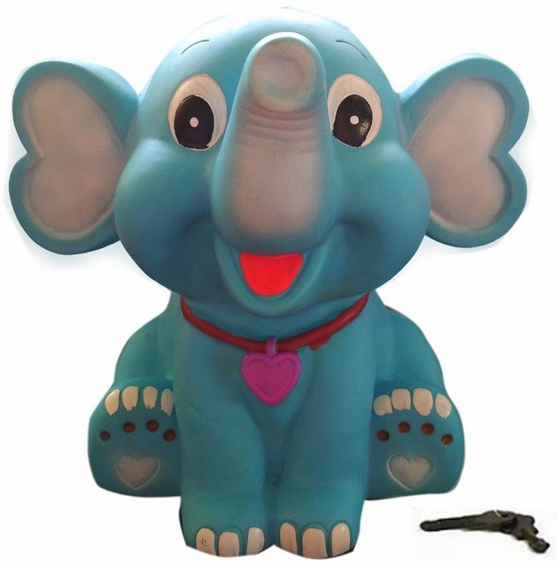 HALO NATION Appu Piggy Bank Elephant Savings Coin Bank Bank for Kids - Blue Coin Bank  (Blue)