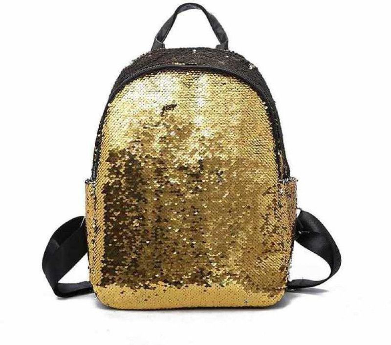 Medium 25 L Backpack Backpack for girls/Tuition and College Bag for girls 25 L Backpack (Gold)  (Black)