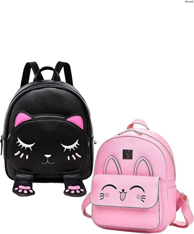 bp-blk-sngm-smly+pnk-cat-egp-pitthu-cmbo 6 L Backpack  (Black, Pink)