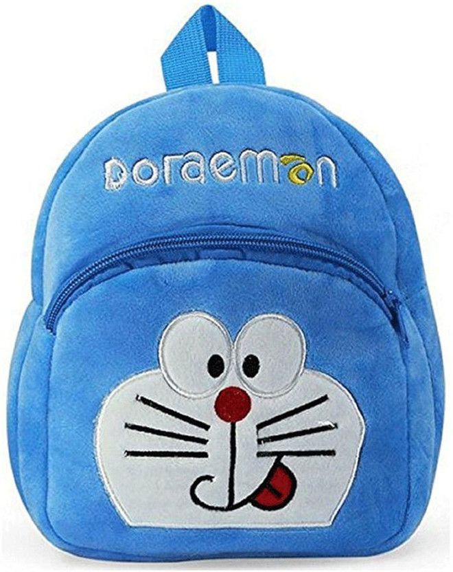 Small 10 L Backpack kids School Bag / Soft Plush Bag/Soft Toys (Doraemon)  (Blue)