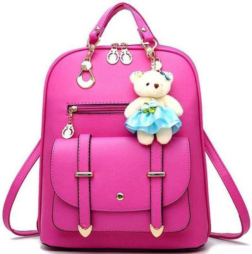 Small 10 L Backpack Trending and Stylish Women Girls Backpack -bada-teddy-  (Pink)