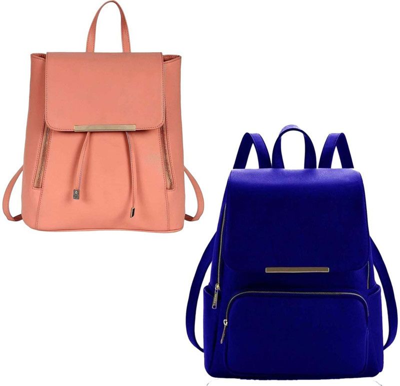 Small 6 L Backpack pch-prm+blu-puch-pitthu-cmbo  (Orange, Blue)
