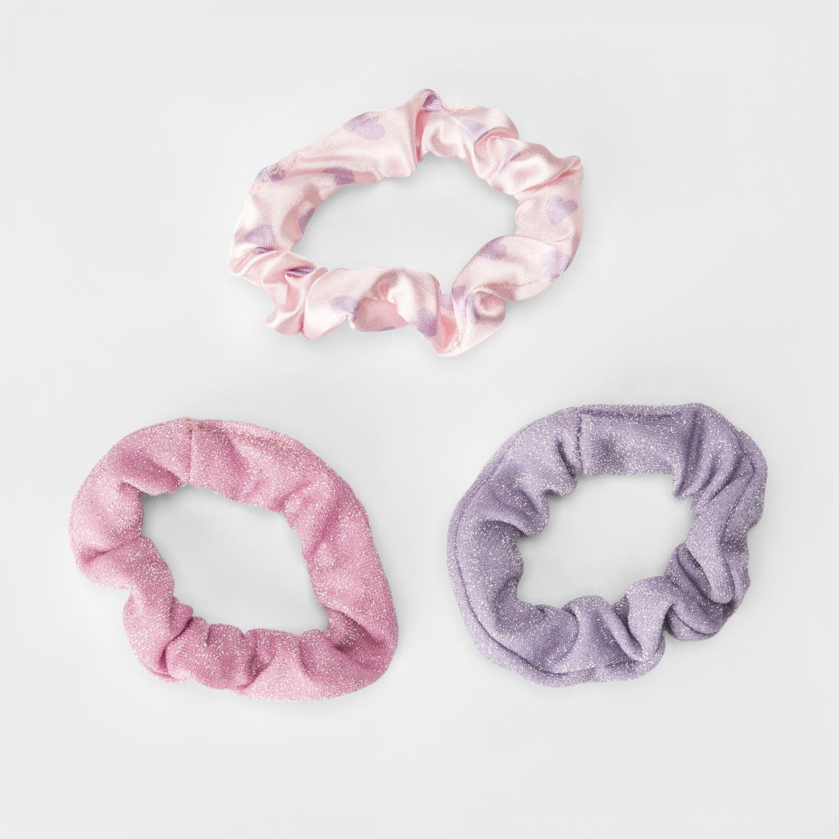 3 Pack Hair Scrunchies - Glitter
