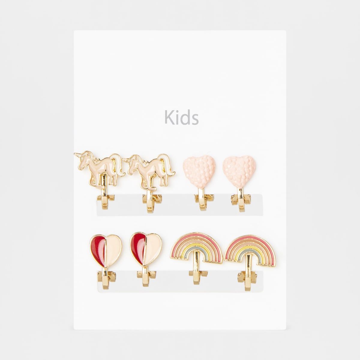 4 Pack Clip Earrings - Unicorn