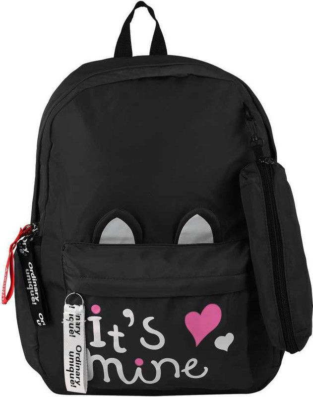 Medium 15L Stylish Backpack For Girls with Pouch ( Black ) Waterproof 15 L Backpack  (Black)