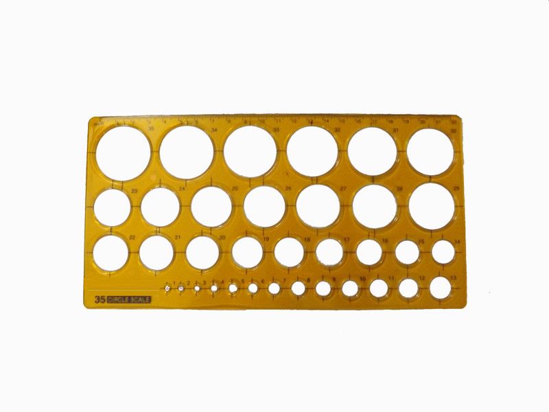 Simrah 35 CIRCLE SCALE Ruler  (Set of 1, Orange)