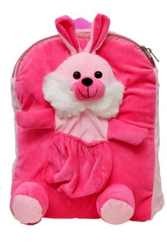 MGP Creation Premium Rabbit Multi Pocket Nursery Play Kids School Bag School Bag  (Pink, 14 inch)