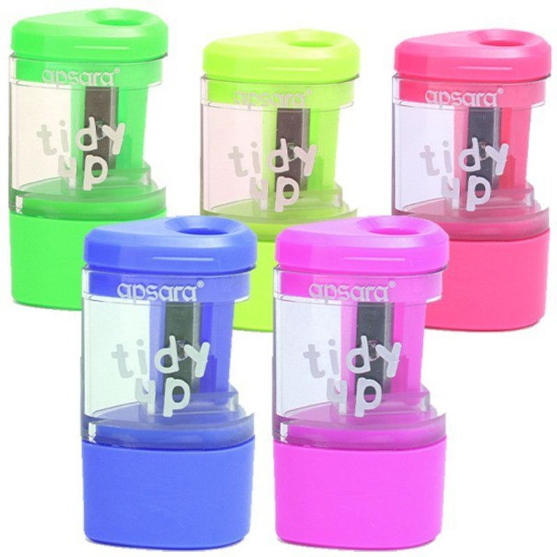 Sannu Apsara Tidy-Up Sharpener with Eraser for Kids (Set of 5, Multicolor) Singal pencil Sharpener  (Multicolor)
