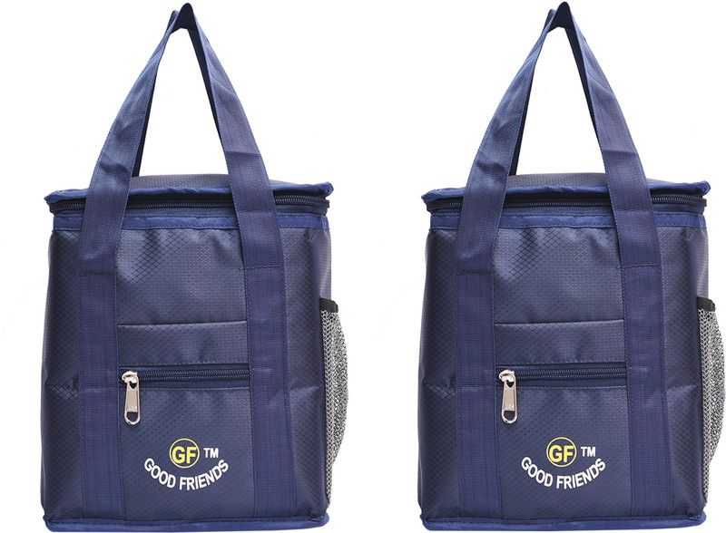 GOOD FRIENDS Dark offer Combo Offer Two Lunch Bags Polyester Tiffin Lunch Bags for Office,college,school Waterproof Lunch Bag  (Dark Blue, 4 L)