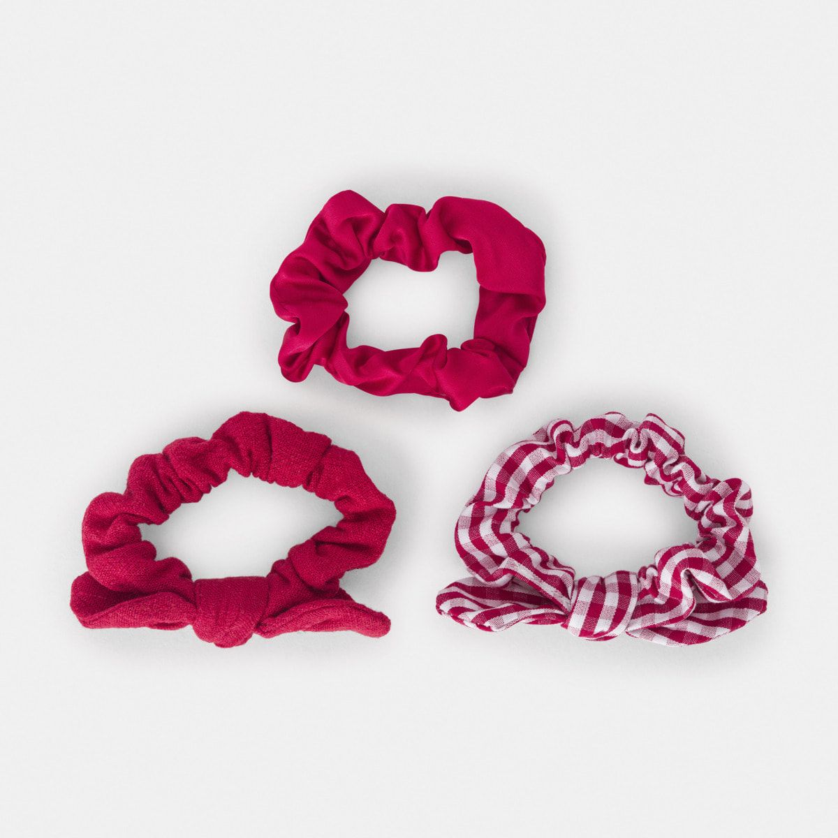 3 Pack Back to School Hair Scrunchies - Red