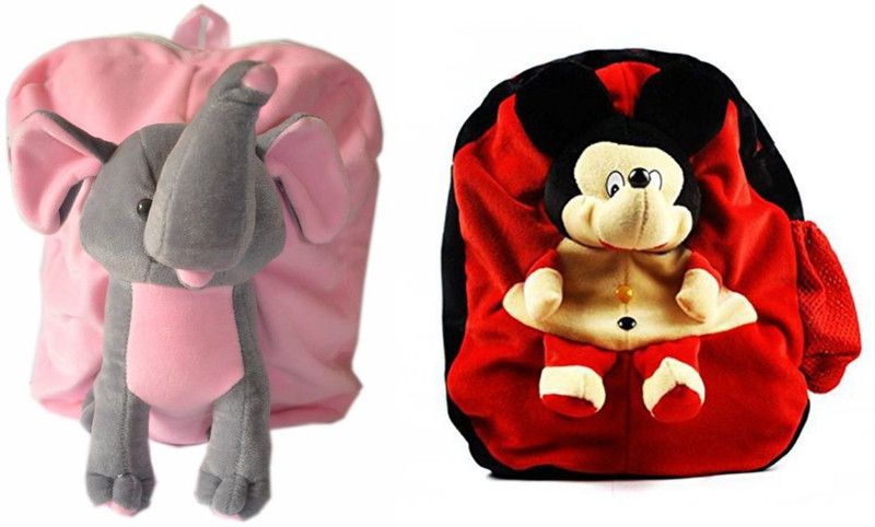 MGP Creation Premium Play School Elephant & Red Micky Kids School Bag School Bag  (Multicolor, 14 inch)