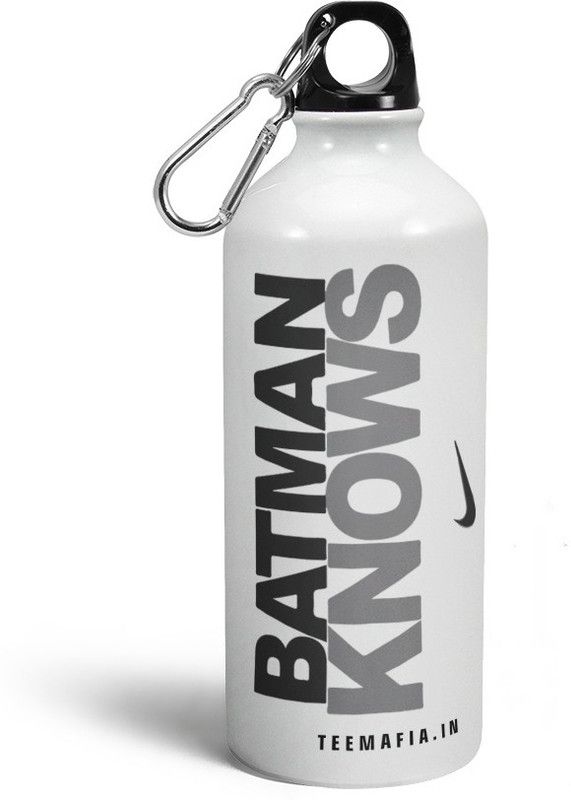 Tee Mafia Batman Knows 600 ml Water Bottle  (Set of 1, White)