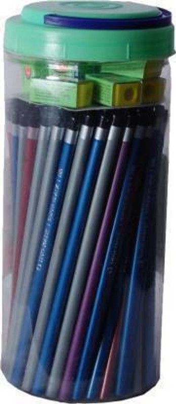 DOMS C3 Trio-Matic-Tringle Shaped Pencil Jar-(Multicolor) 100 Pencil  (Set of 1, Multicolor)
