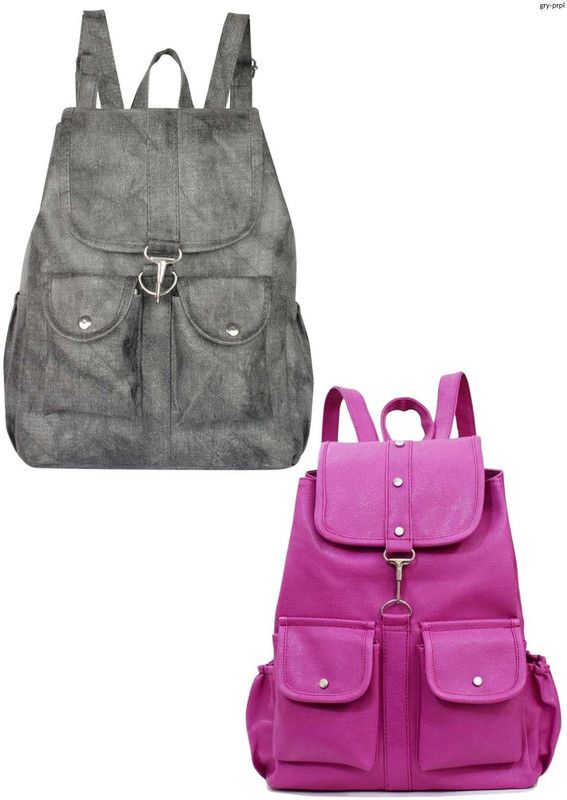 Small 6 L Backpack BP-1-gry+prpl-2bl-pitthu-cmbo  (Grey, Purple)