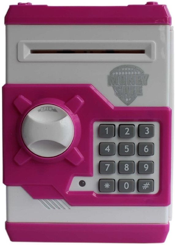 HALO NATION ATM BANK Smart Electronic Lock Piggy Bank for Coin/Note Safe with Locker Key Coin Bank (Purple) Coin Bank  (Purple)