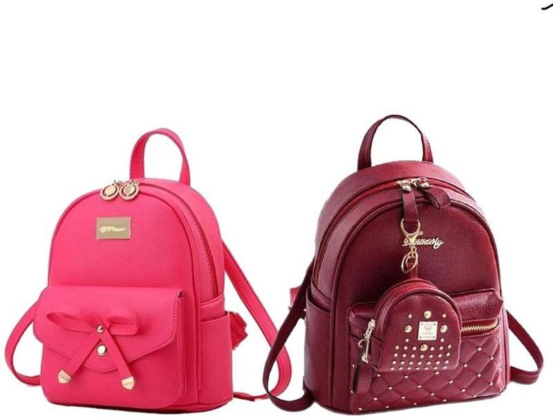 Small 6 L Backpack bp-24-pnk-tei+mron-kachua-pitthu-cmbo  (Pink, Maroon)