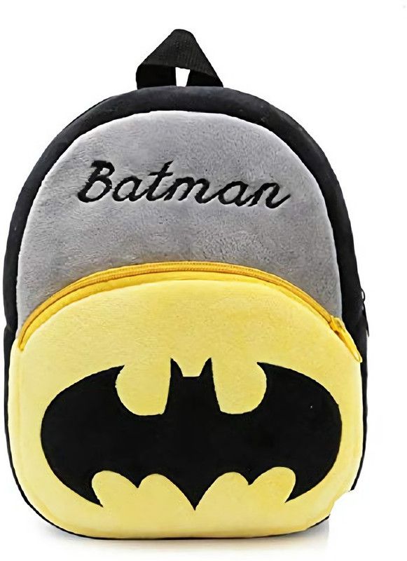 Littoze School Backpack Batman Velvet/Nursery Plush School Bag, Backpack, Fabric Material School Bag (Pink, 12 L) School Bag Backpack School Bag  (Multicolor, Black, 12 L)