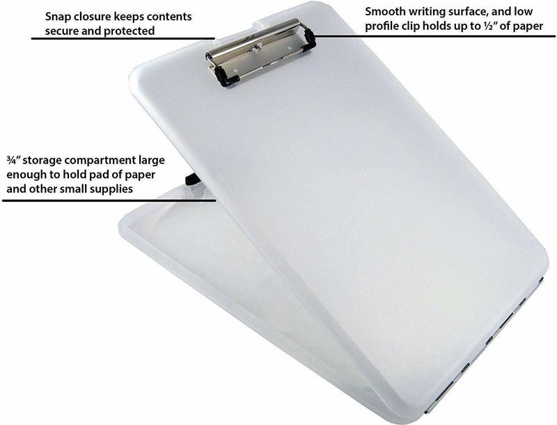 Boriva Plastic Storage Clipboard - Light Weight  (Set of 1, Multicolor)