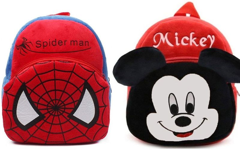 Small 11 L Backpack Kids School Bag Soft Plush Backpacks Cartoon Baby Boys/Girls Plush Bag ( 10 L)  (Maroon)