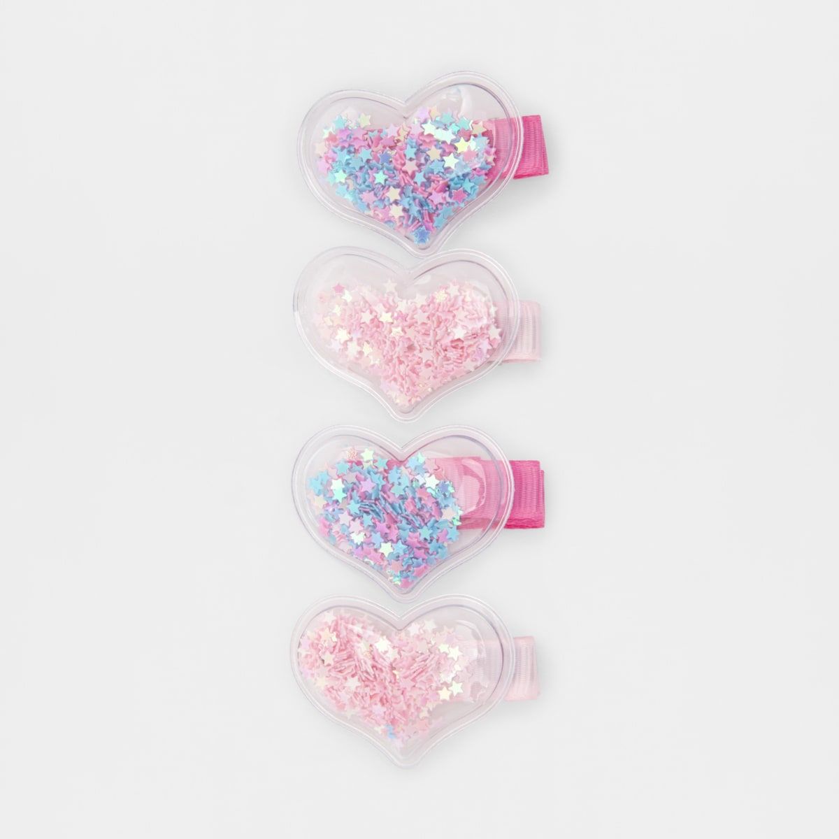 4 Pack Confetti Heart Clips