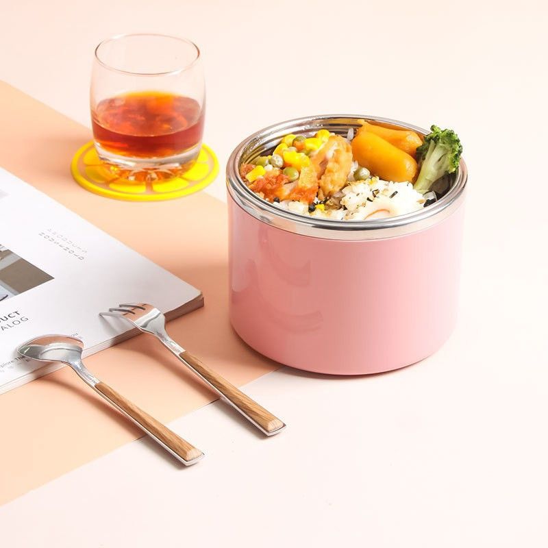 SMB ENTERPRISES 630ml single layer portable stainless steel lunch box with handle food container 1 Containers Lunch Box  (630 ml, Thermoware)