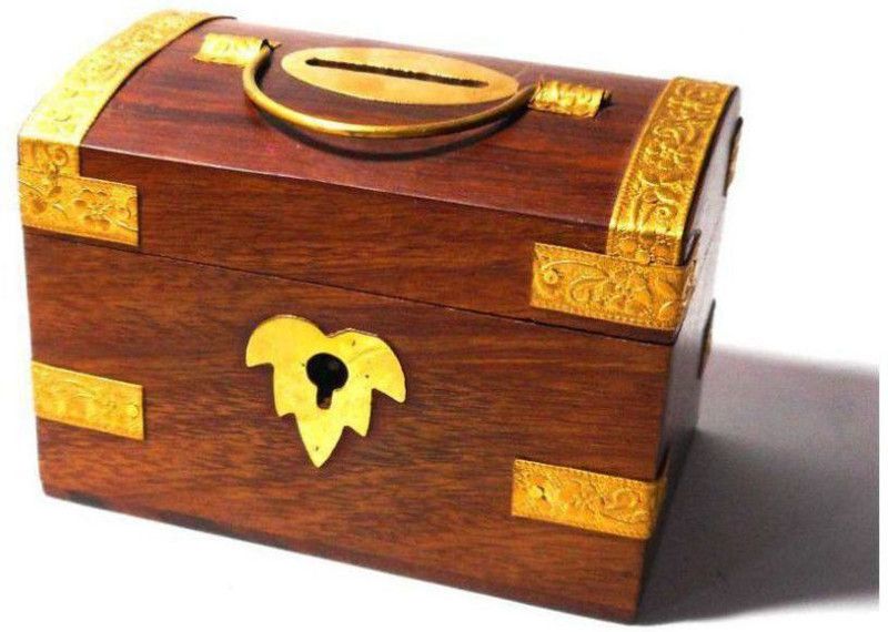 Woodykart Wooden Piggy Bank (woodykart145) Coin Bank  (Brown)