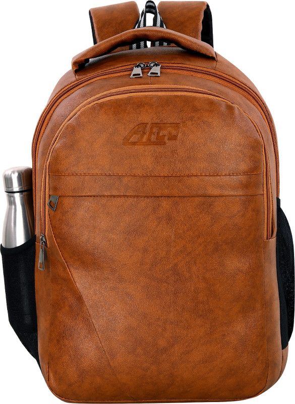AFCO BAG Pu Leather School/College & Travel Laptop Backpack for Unisex 40 L Laptop Backpack  (Tan)