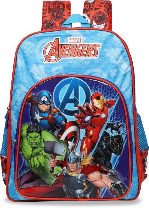 Avengers Super Heroes Red & Blue (Primary 1st-4th Std) School Bag  (Multicolor, 16 inch)